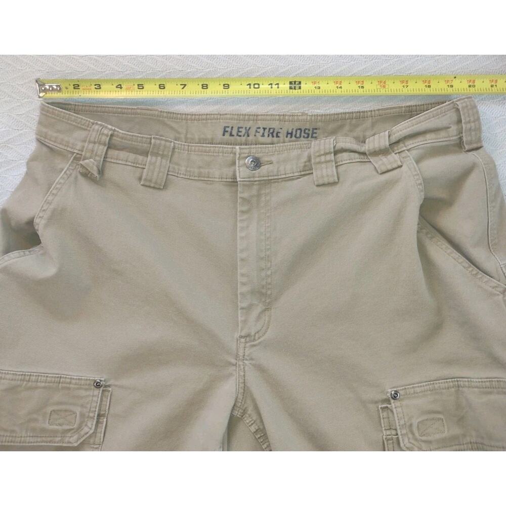 Duluth Trading Mens Flex Fire Hose Stretch Cargo Work Pants 42x30 Light Khaki - Picture 8 of 10